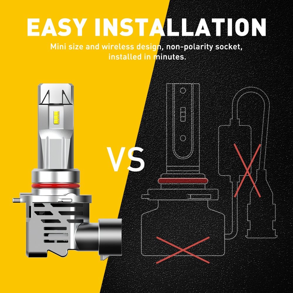 AUXITO LED Headlight High Low Beam Bulb 9005 + 9006 Combo 6500K Clear White EPG