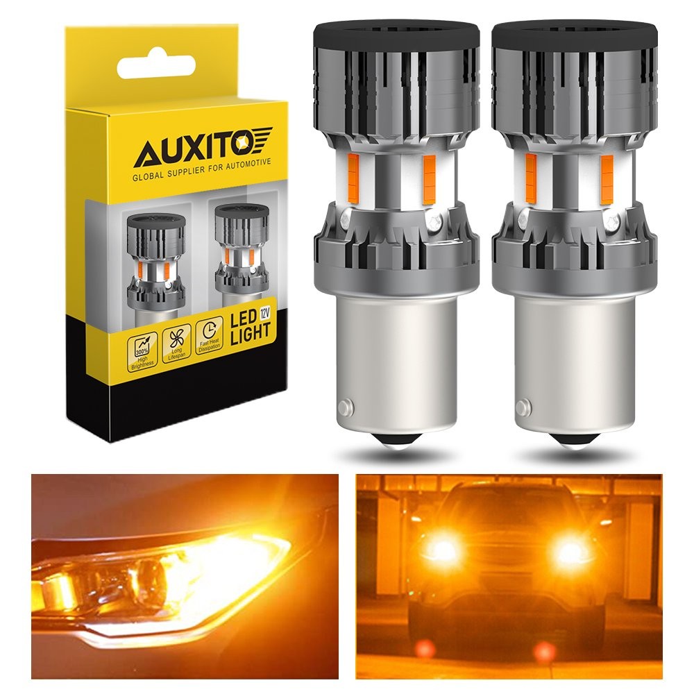 AUXITO BAU15S 8-LED Turn signal light Amber 2400LM Super Bright Universal 12V Ca