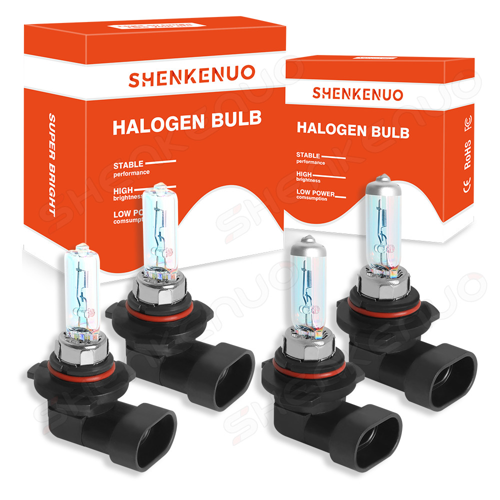 9005+9006 Headlight Halogen High Low Beam Bulb 4200K Warm White Replacement Kit