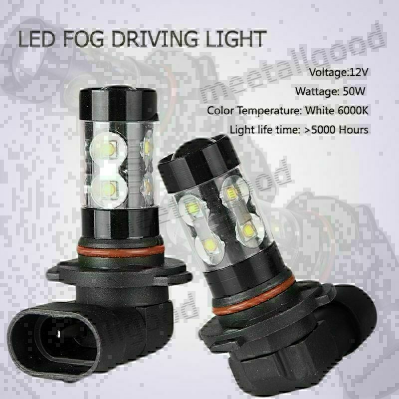 2pcs H10 50W 6000K Car LED Fog Daytime Driving Headlights Lamp Bulbs Cool White