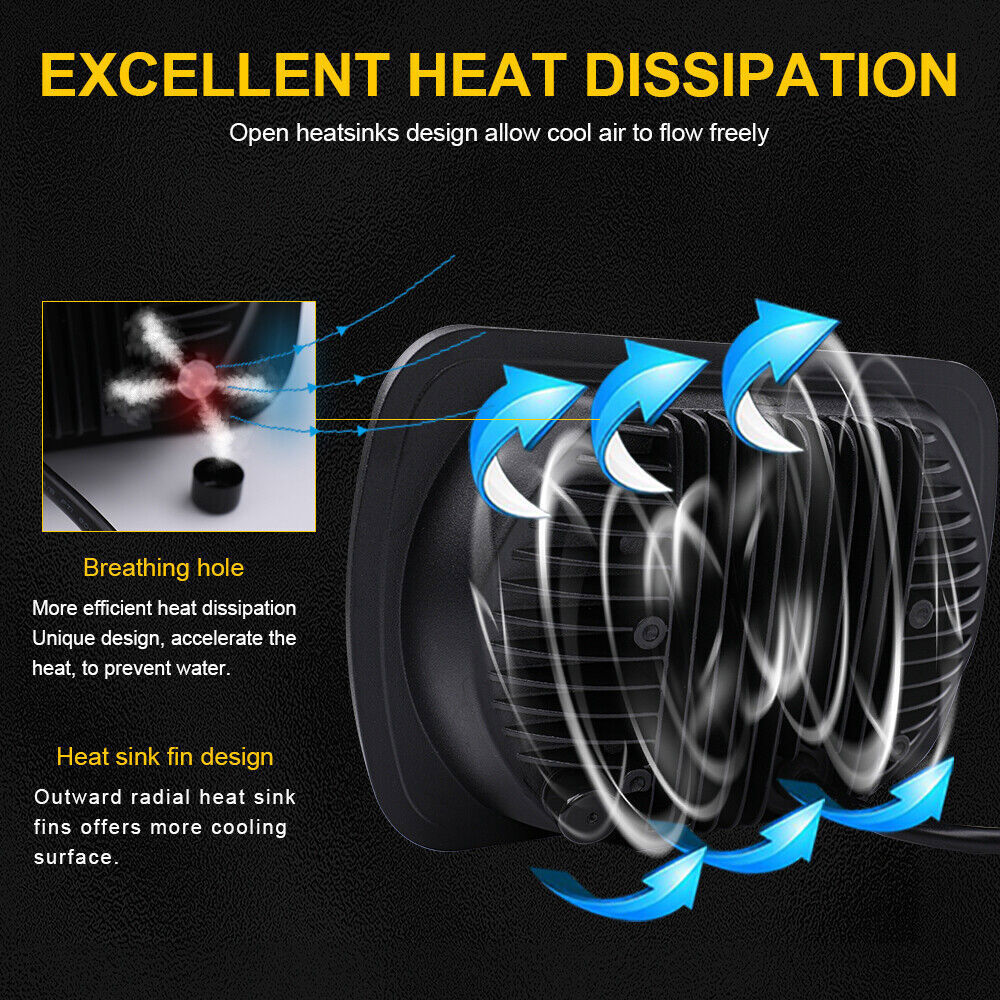 For Nissan Pickup Hardbody D21 DOT 5×7″ 7×6″LED Headlight High Low Beam DRL