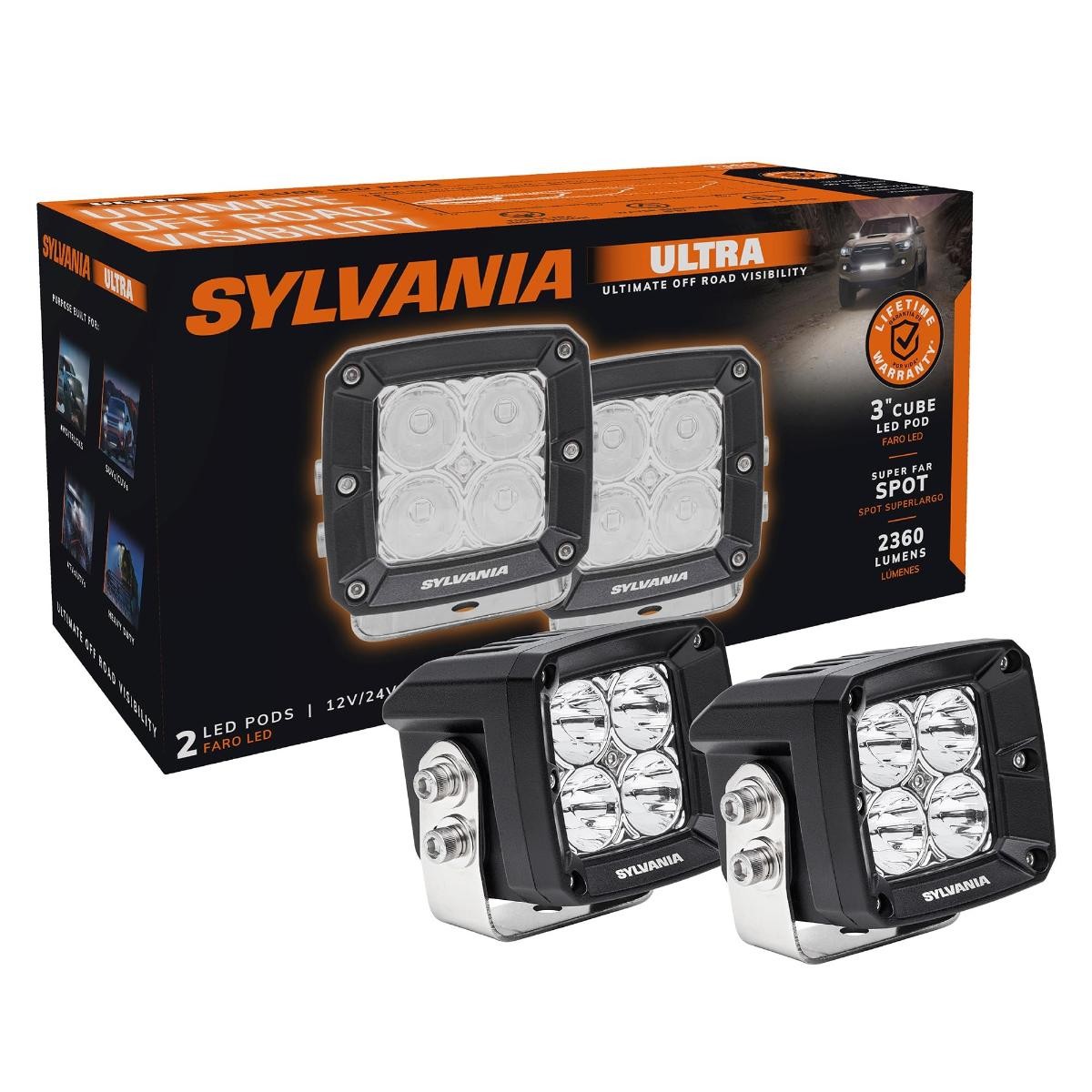 SYLVANIA – Ultra 3 Inch Cube LED Light Pod – Lifetime Limited Warranty – Spot