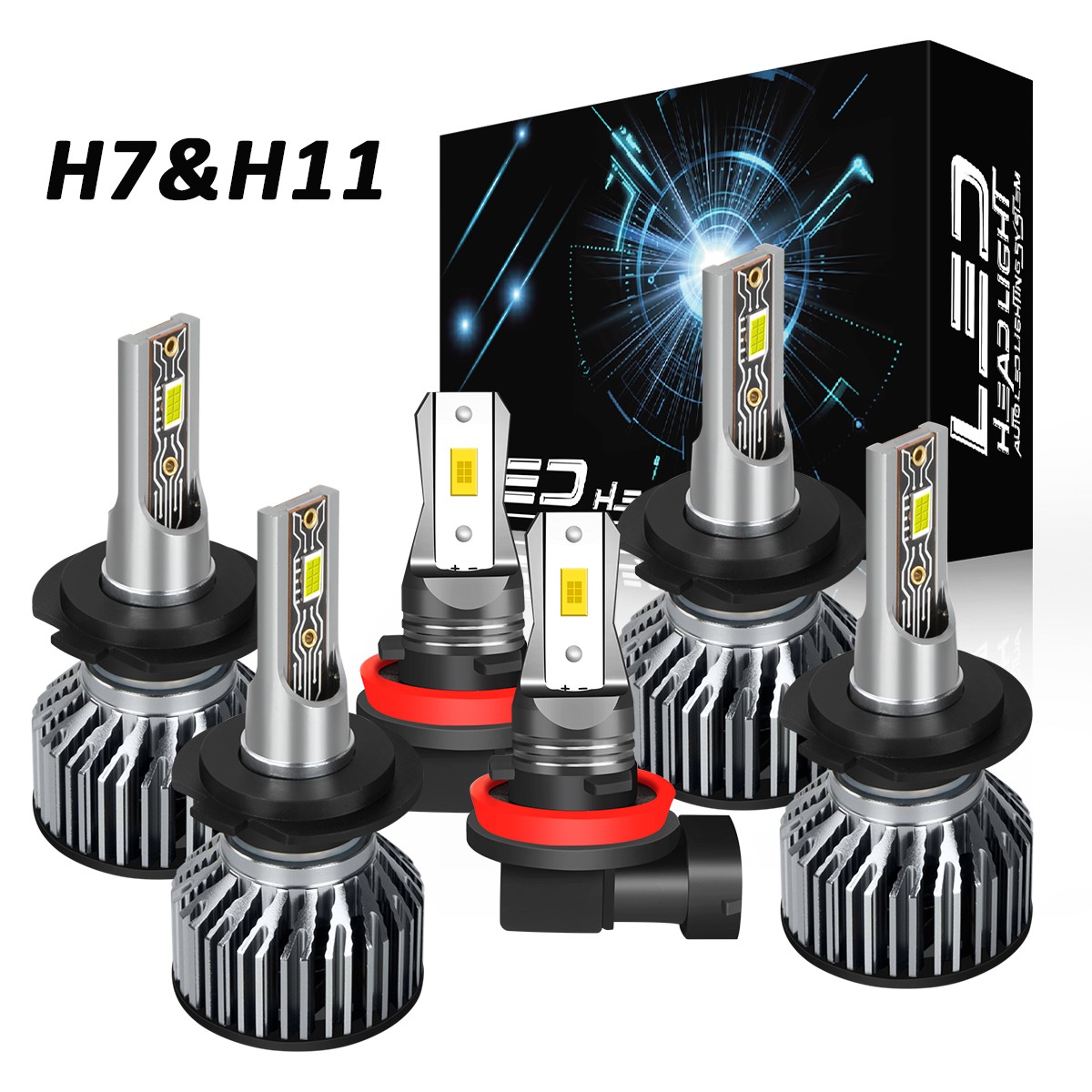 H7 H7 H11 LED Headlight Fog Light Bulbs For BMW 328i 325xi 330xi 2002-2006