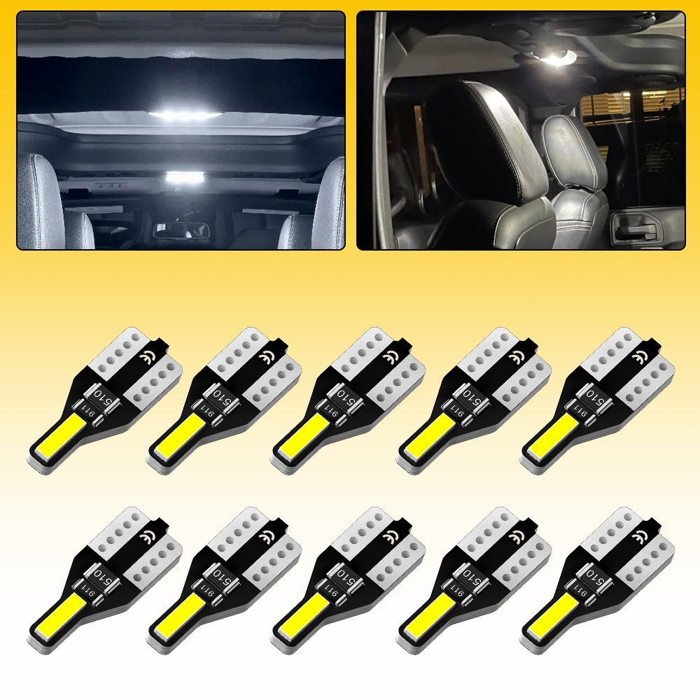 10-100 T10/194/W5W LED Bulb 6000K White Super Bright Map Reading Dome Door Light