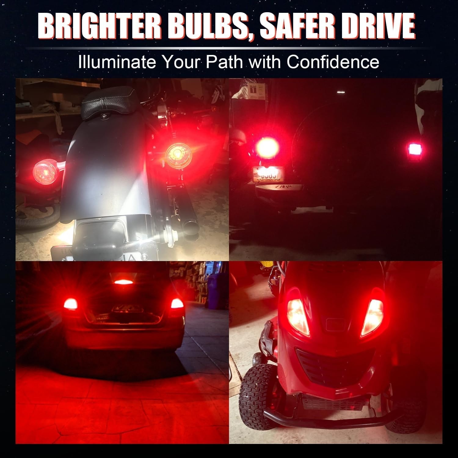 BA15S 1156 LED Red Bulbs – 300% Brighter for Safety – 2 Pack with Full Aluminum