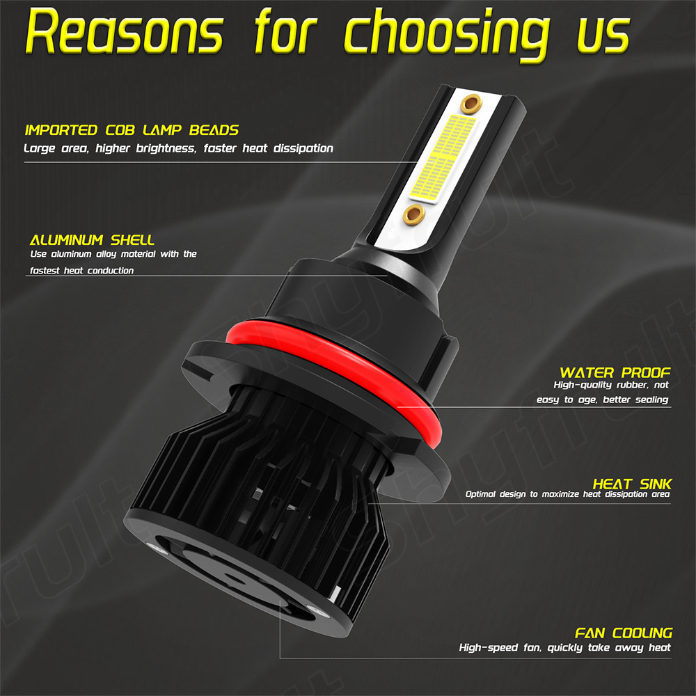 NEW 120W AuureLamp 9007 H10 HB3 CSP LED Headlight Light Kit 6000K White