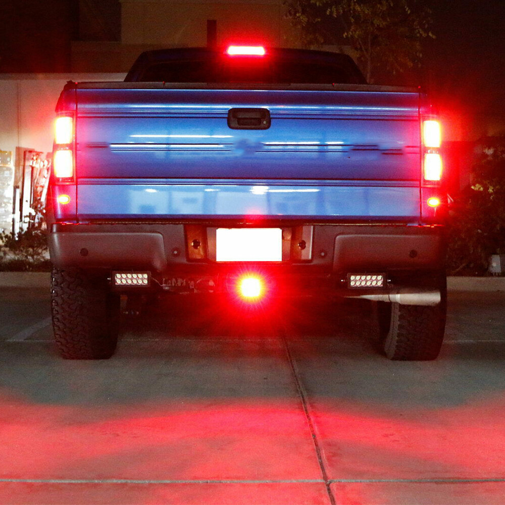 2“ Trailer Truck Hitch Towing Receiver Cover Smoked Lens 15 LED Brake Light EOH