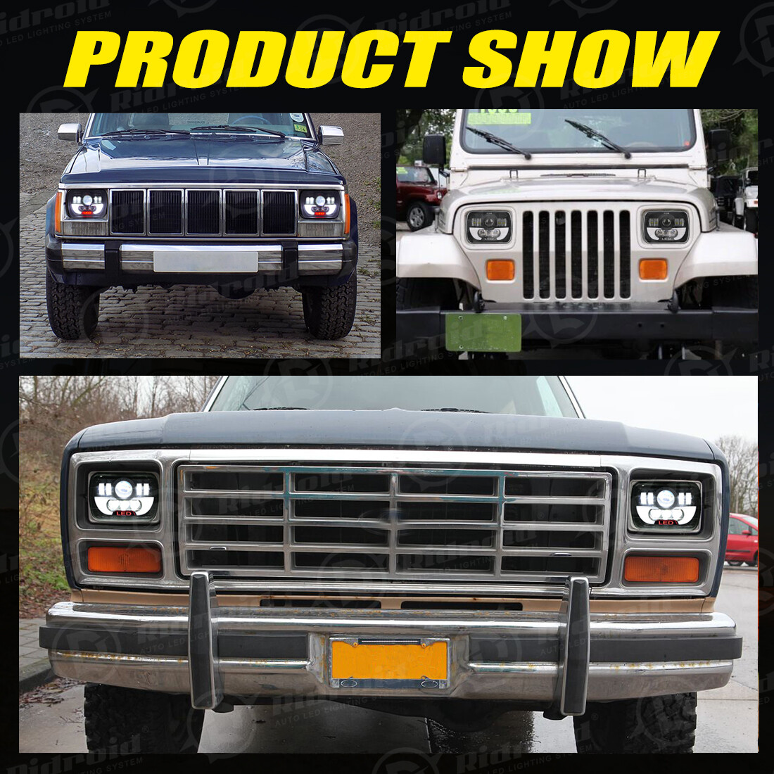5X7/7X6“ LED Projector Headlight Hi/Lo Beam For Jeep Wrangler Cherokee XJ YJ US