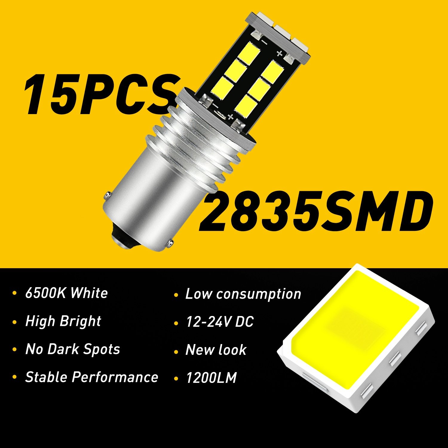 AUXITO Error Free CANBUS 1156 White P21W LED Bulbs Backup Light Reverse Bulb EH