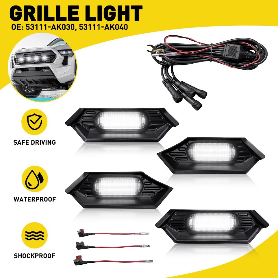 White LED Grille Light for 24 -25 Toyota Tacoma TR D Off Road/Sport Accessories