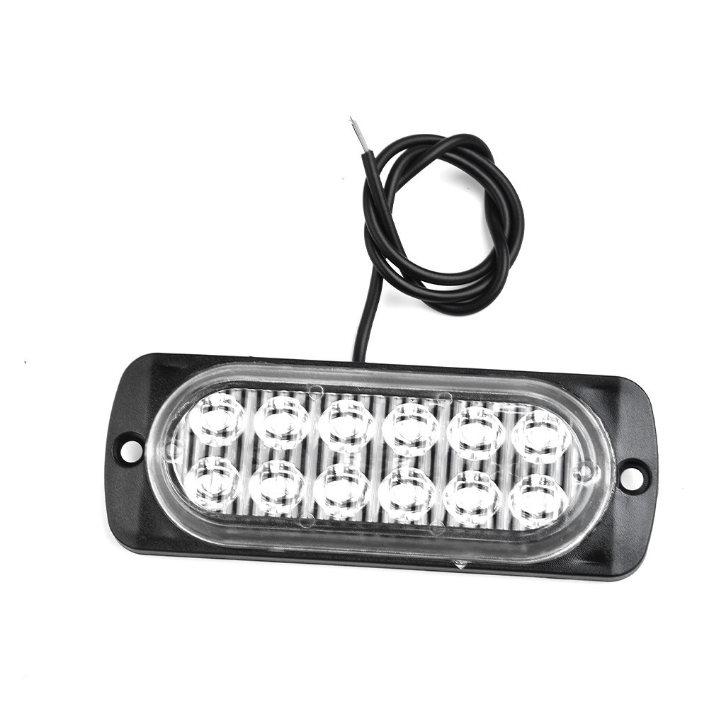 DC 12V-24V Working Lamps Transparent Lens Black Housing Plastic Light Bulbs Set
