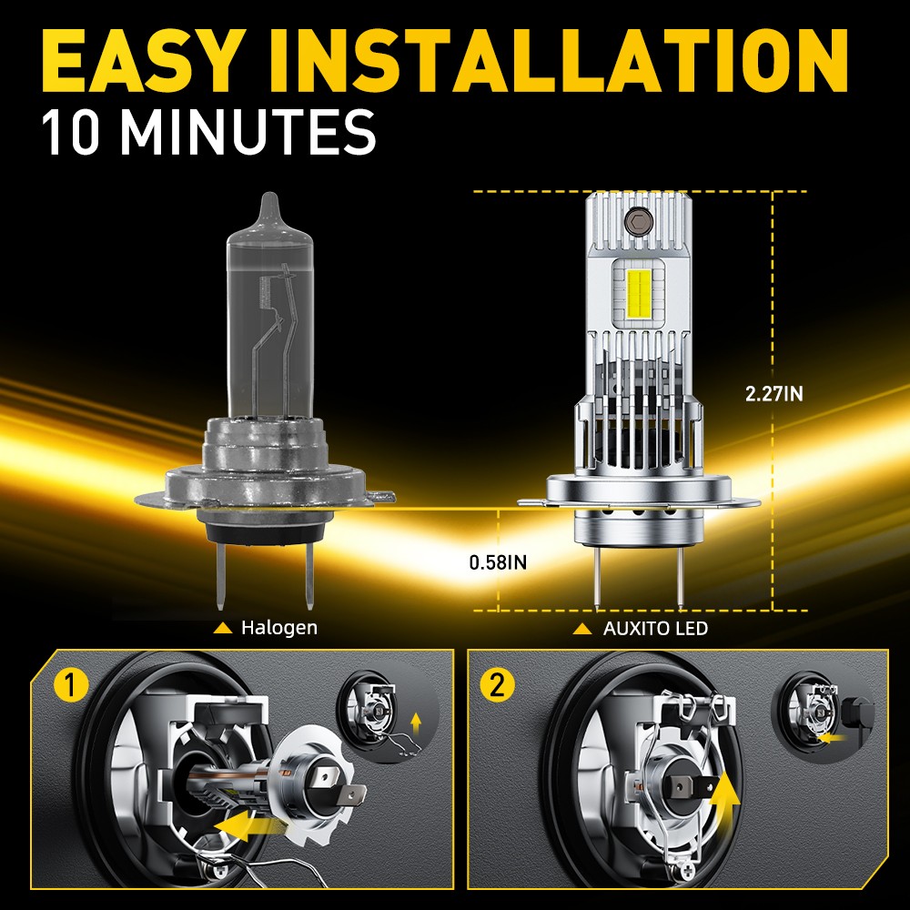 H7 LED Headlight Bulb Conversion High Low Beam White 120W Super Bright 6500K