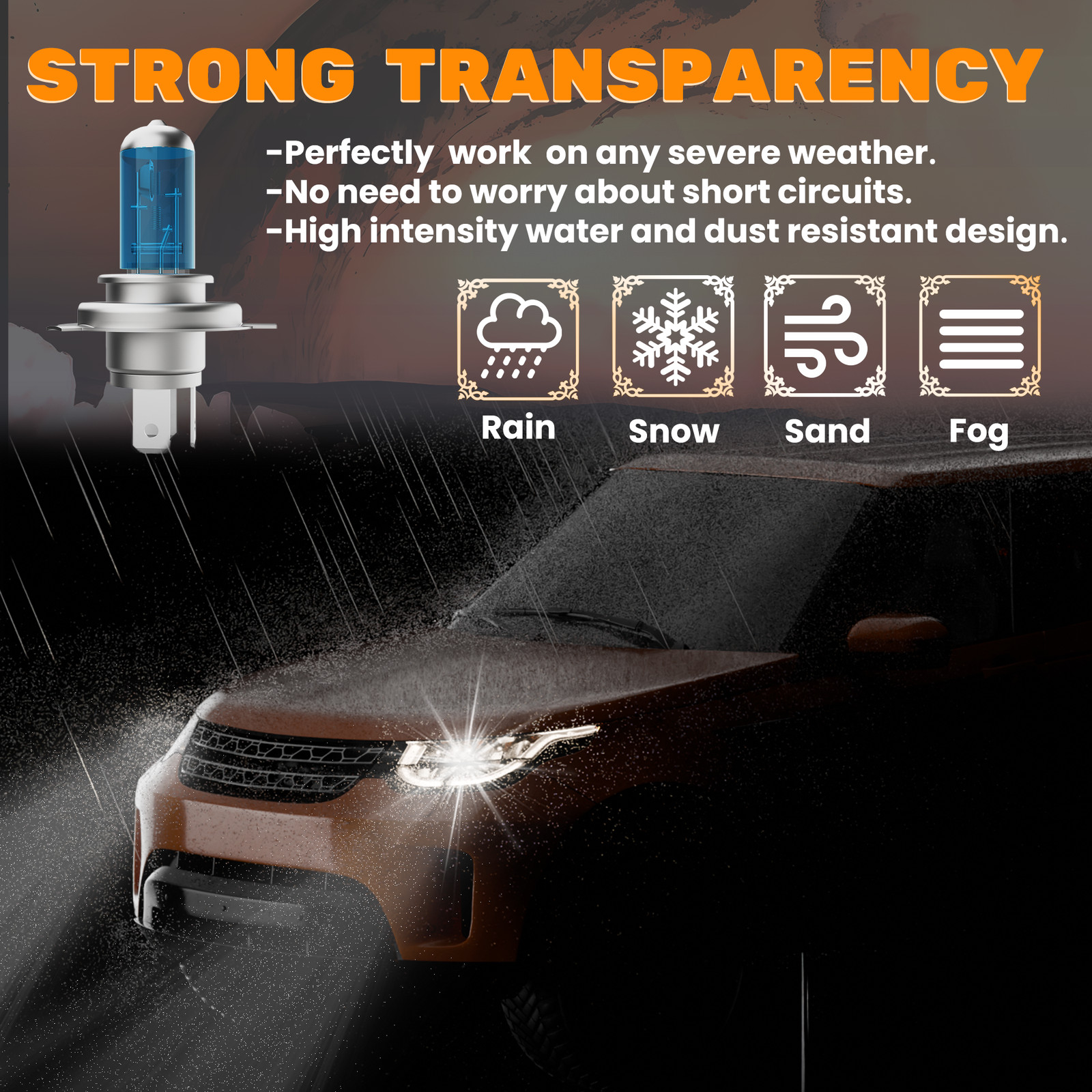 2PCS H4/9003 Halogen Headlight Bulbs Kit High/Low Beam 5000K Warm White Bright