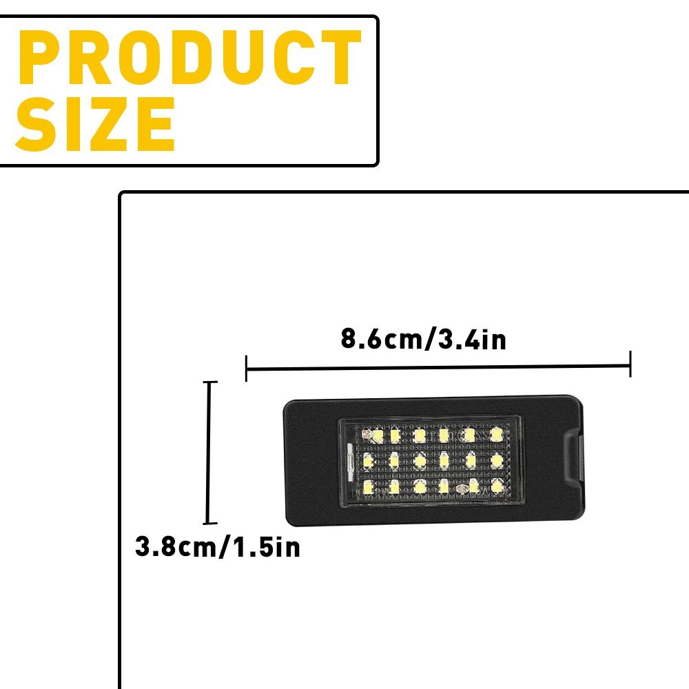 2x 18-LED White License Plate Light 2015-2019 For Cadillac ATS Escalade ESV New