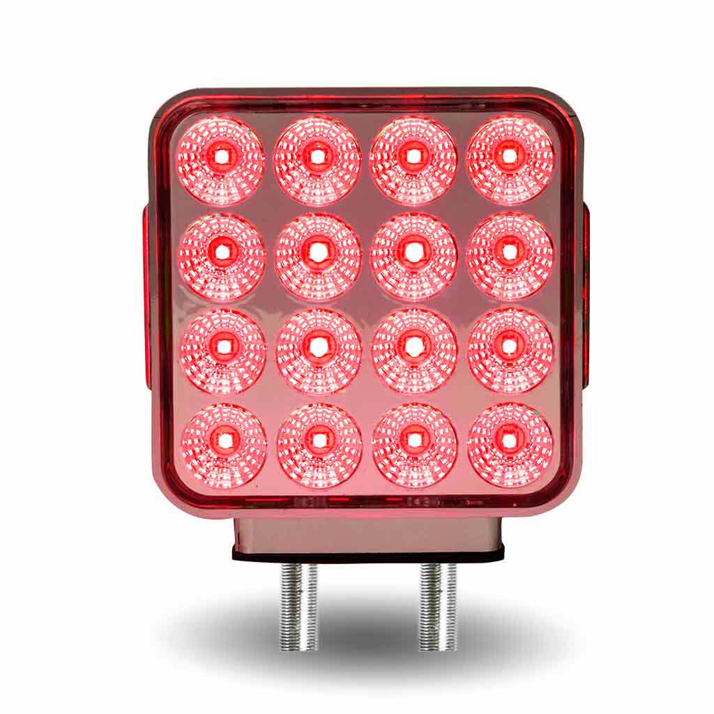 Dual Revolution Double Face Double Post Square LED (Amber/Red/Purple) – (44 Diod