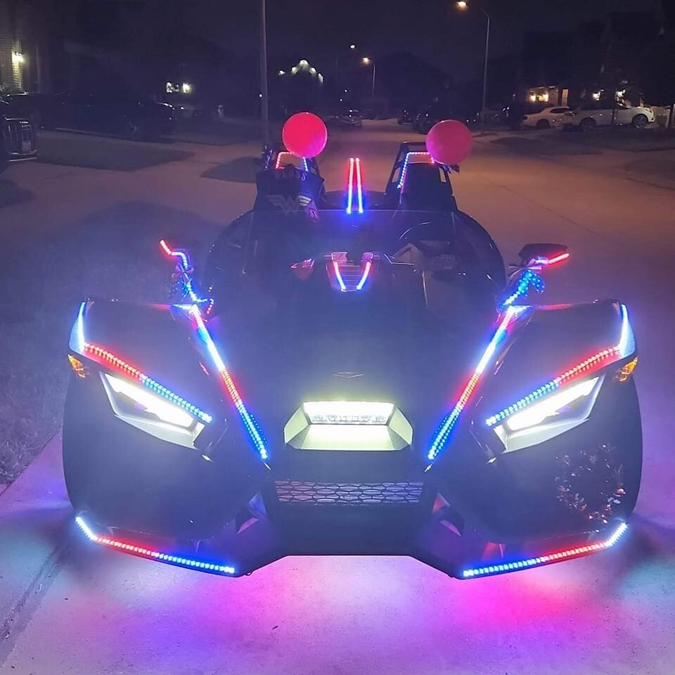 Rainbow Color CHASING Moving LEDs 2PCS 4FT + 2PCS 6.5FT Underglow Lights Strips