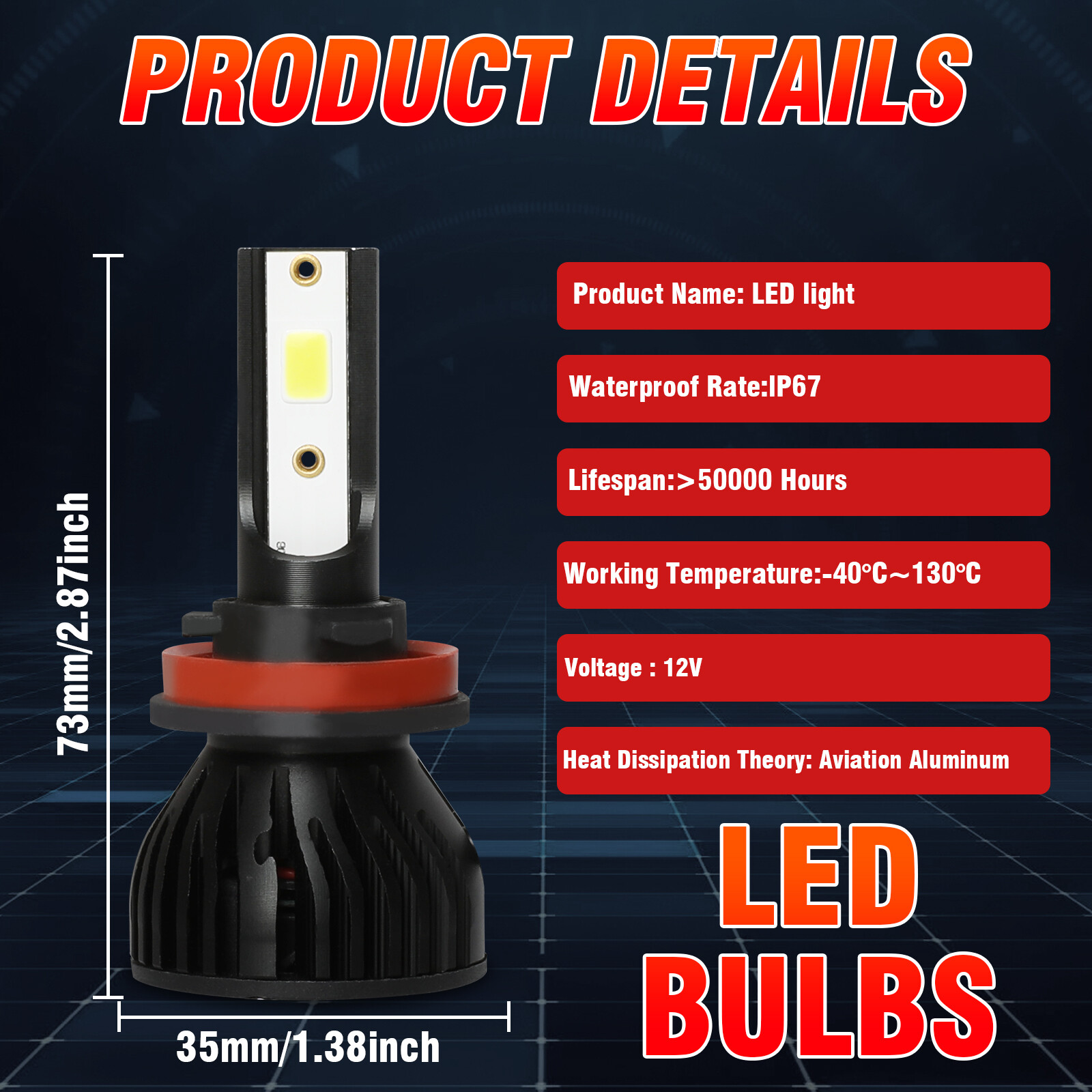 H11 9005 LED Headlight Bulbs Combo High Low Beam Super Bright White 6000K 4x