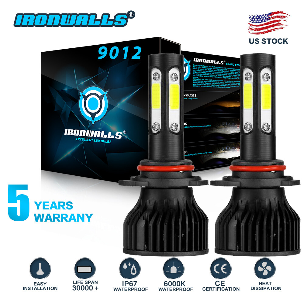 9012 4 Sides LED Headlight Bulbs Kit Super White 6000K for Toyota RAV4 2016-2018