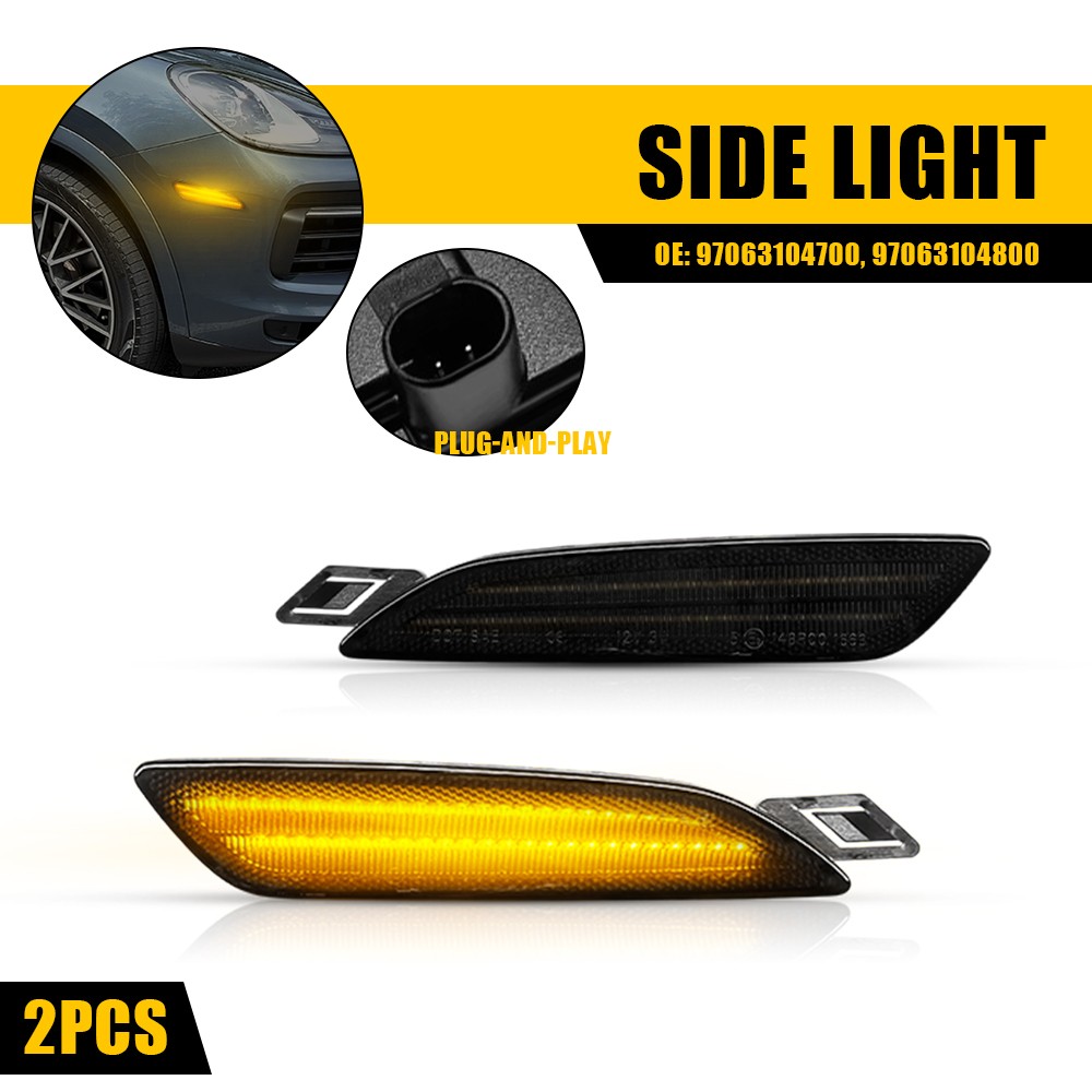 Front Left Right Smoked LED Side Marker Signal Light For Cayenne 958.2 2015-2019