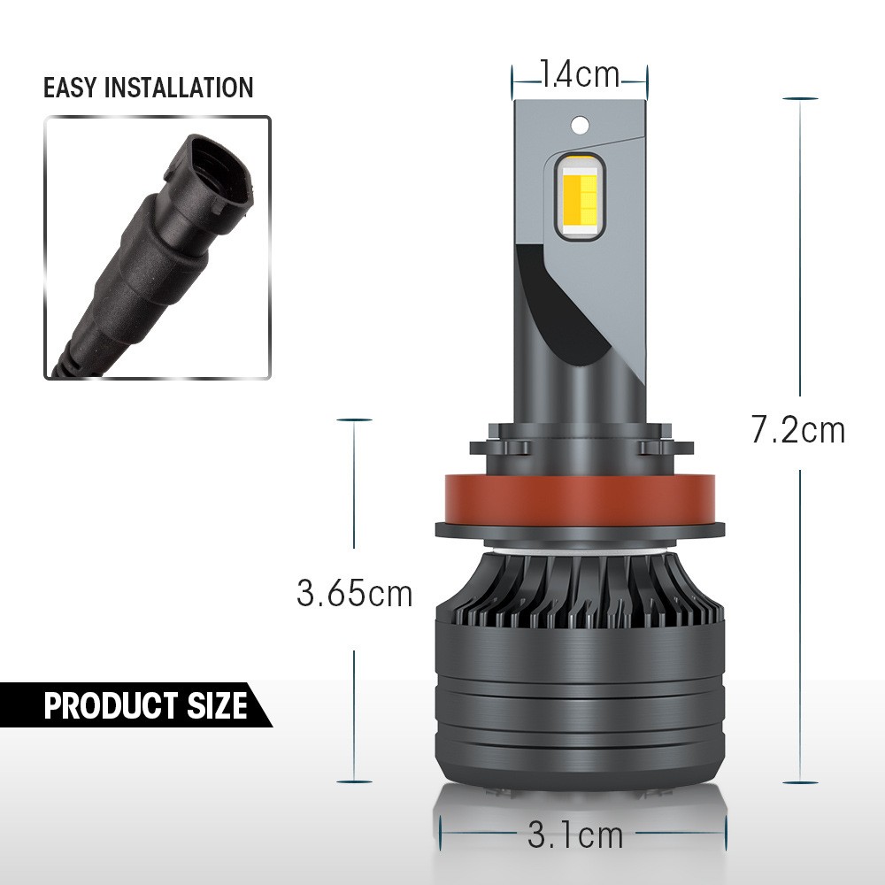 CAN BUS 9005 H11 LED Headlight Combo White Light Bulb High Low Beam 4PCS