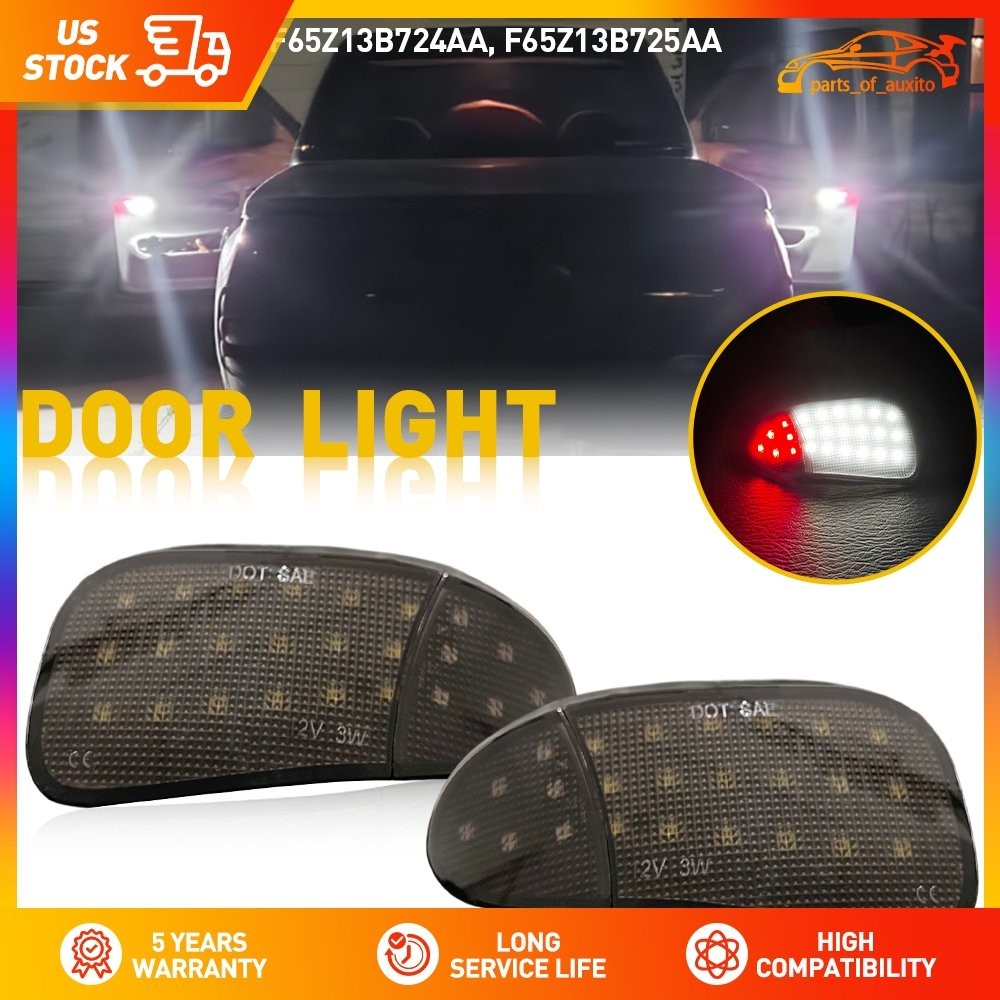 2x LED Panel Door Interior Courtesy Light smoked Lamp For 1997-03 Ford F150 F250