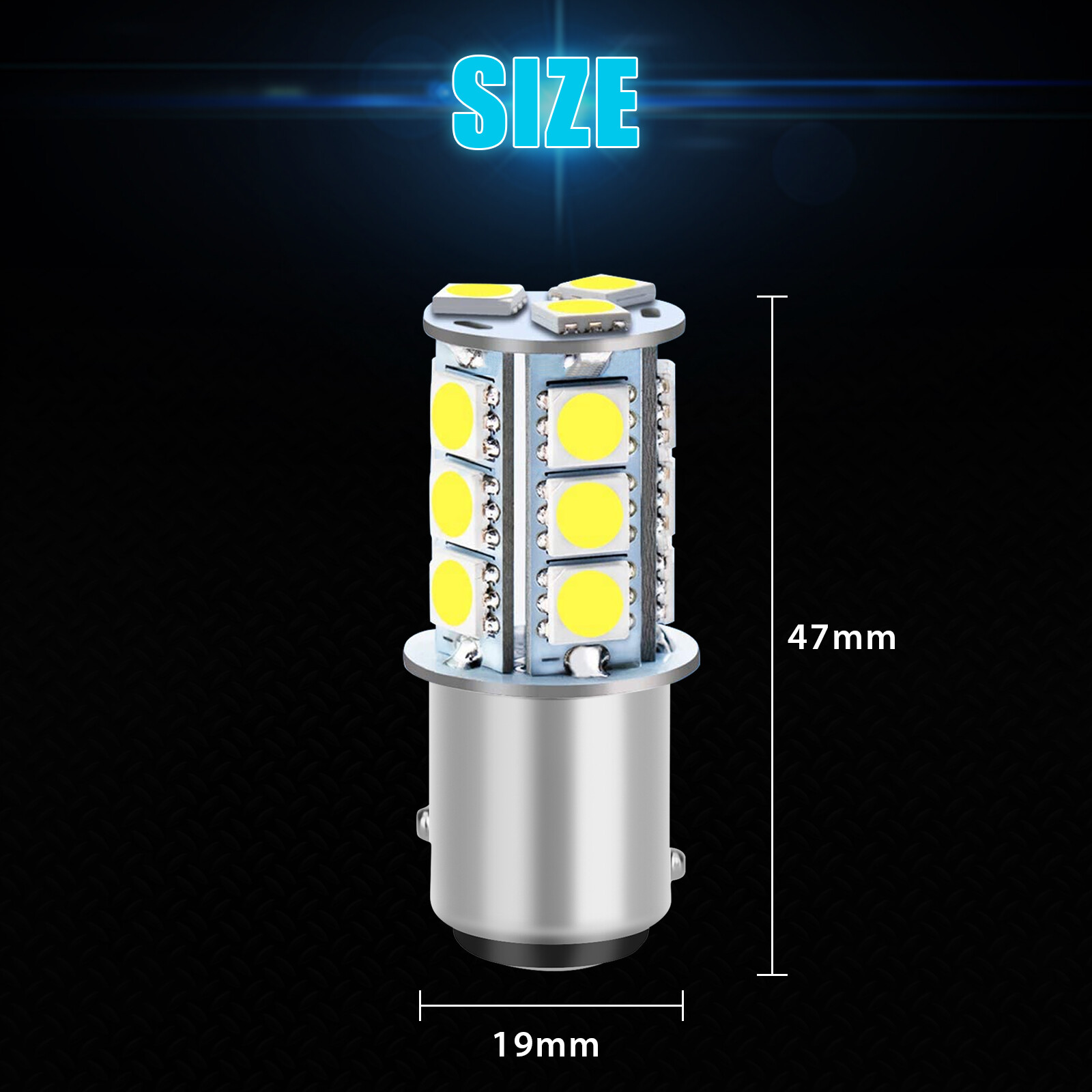 20x Super White 1157 BAY15D 18SMD RV Camper Trailer LED Interior Light Bulbs 12V