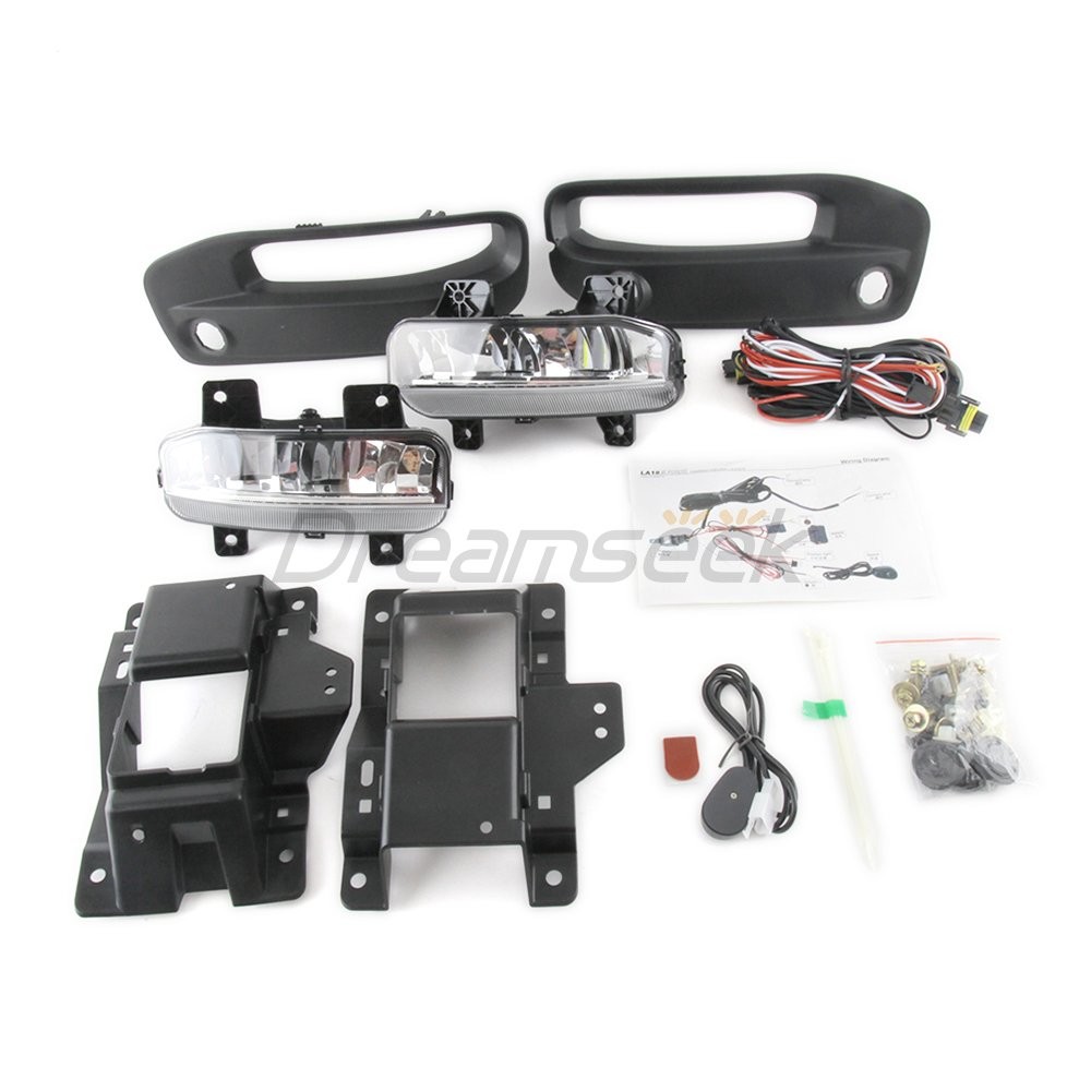 LED Fog Lamp Switch Bezel Kit for Dodge Ram 2500 3500 19-24 Front Bumper Driving