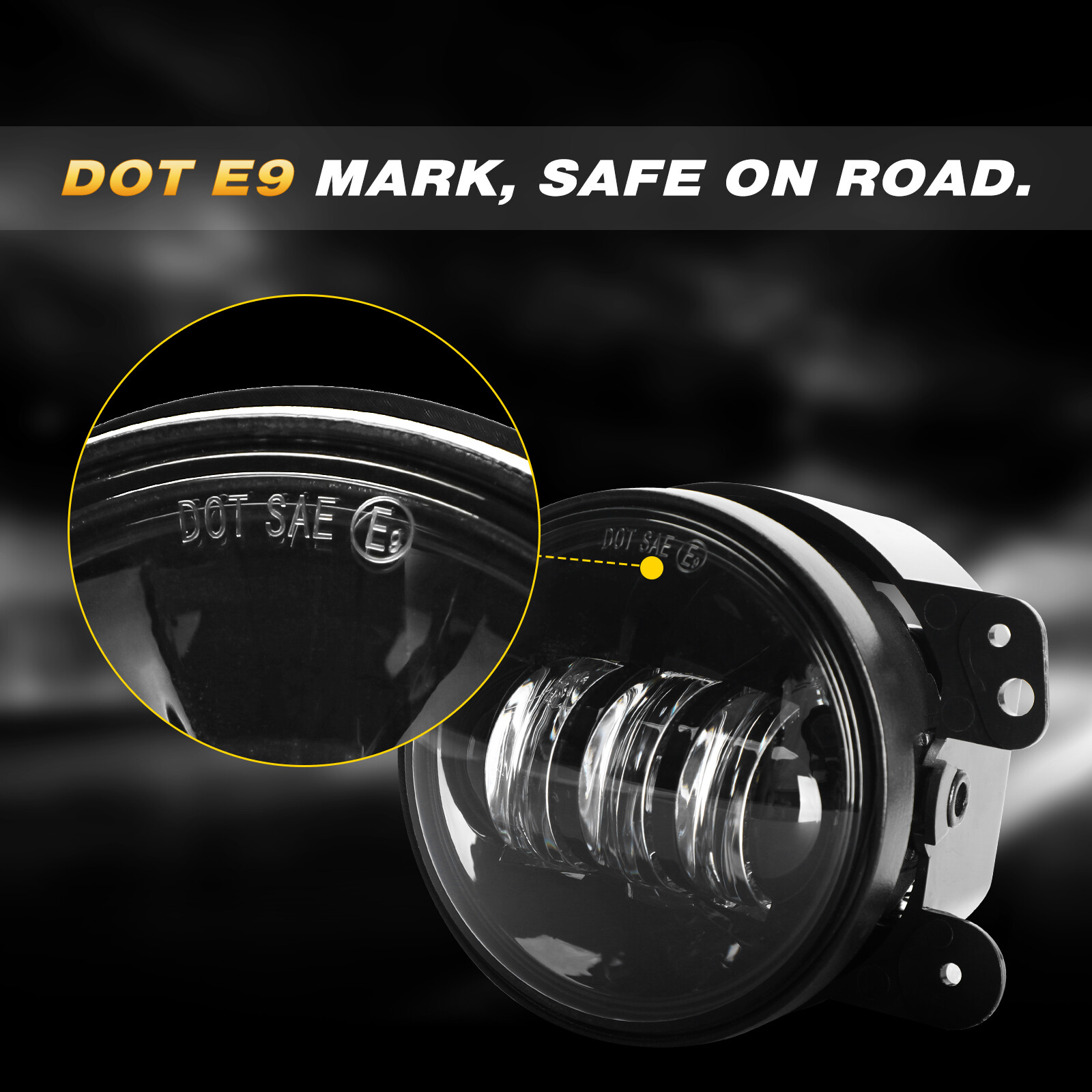 Pair 4″ inch Round LED Fog Lights Driving Lamps for Jeep Wrangler JK TJ LJ JL JT