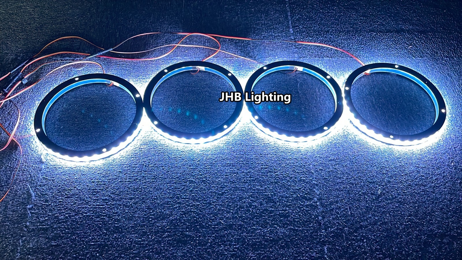 JHB 4PCS 6.5″RGB Multicolor CHASING Flow LED 1/2″Spacer Car Speaker Rings Lights