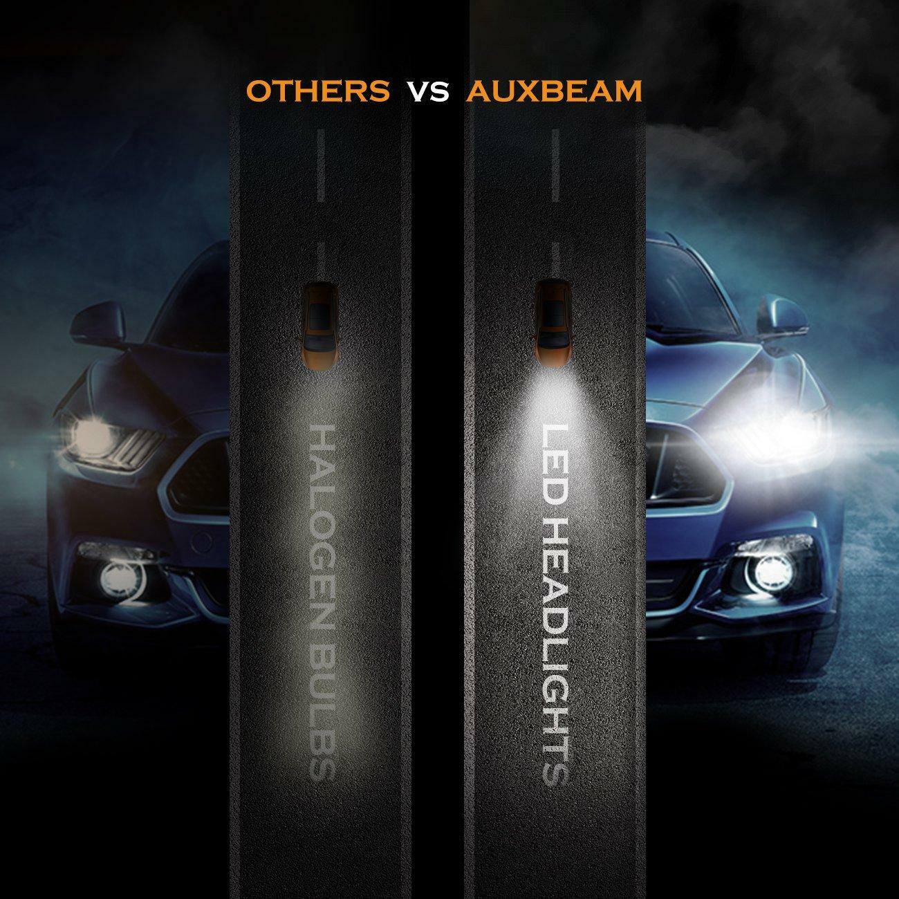 AUXBEAM 9005 HB3 LED Headlight Bulb High Beam Conversion Kit 6000K White Bright
