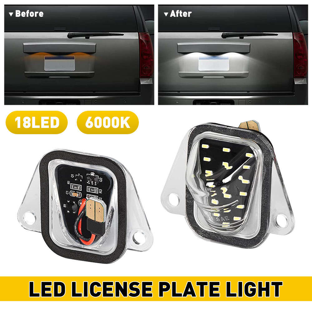 LED License Plate Tag Lights For 2007-2014 Suburban Tahoe Escalade ESV 2X 4X