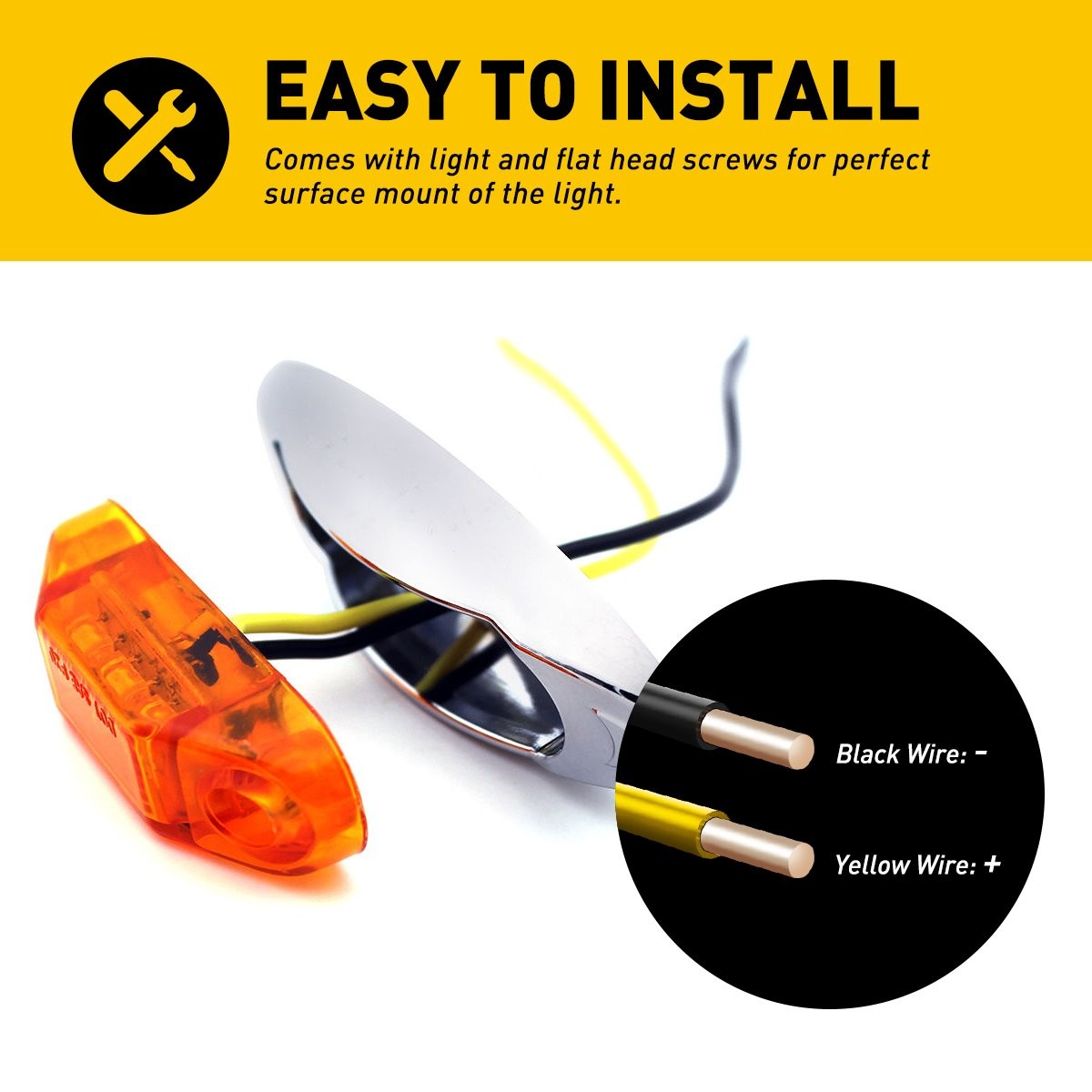12V Marker Lights LED Truck Trailer 3/4″ Light Amber Lamps Front&Rear Left Right