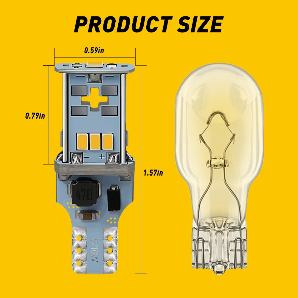 T15 921 912 LED Reverse Backup Light Bulbs W16W Super Bright White 6000K 2-20X