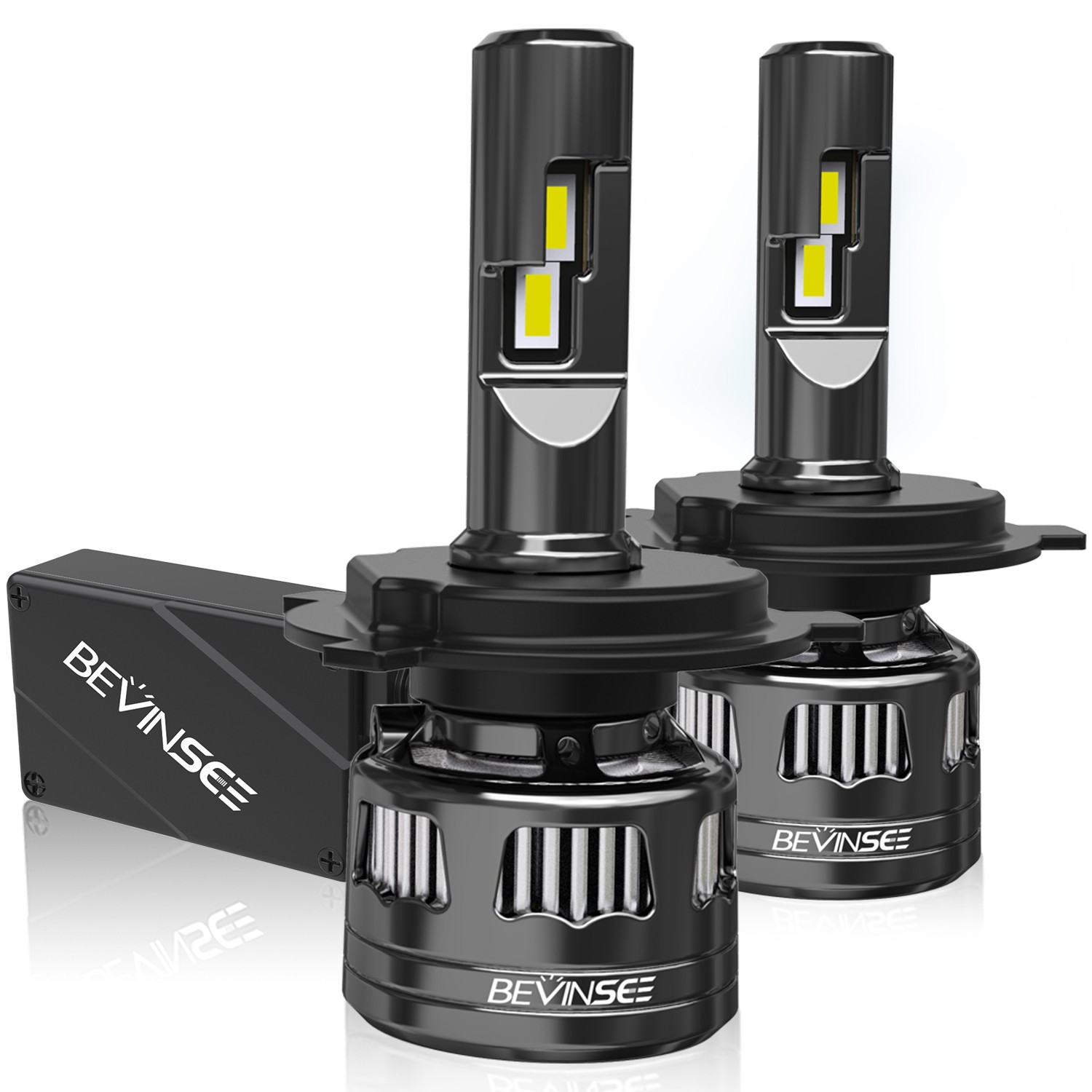 BEVINSEE H4 9003 LED Headlight Bulbs Conversion 120W 22000LM 6000K Hi/Low Beam