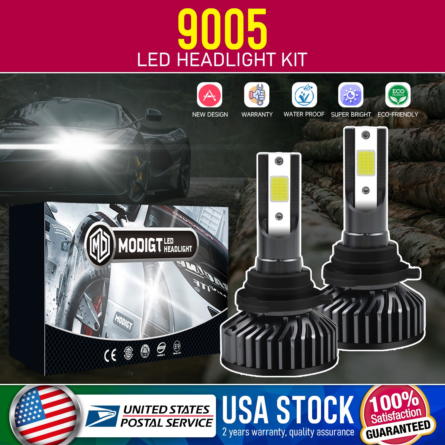 Copper substrate 9005 HB3 LED Headlight Kit Bulbs High Beam White 20000LM/set
