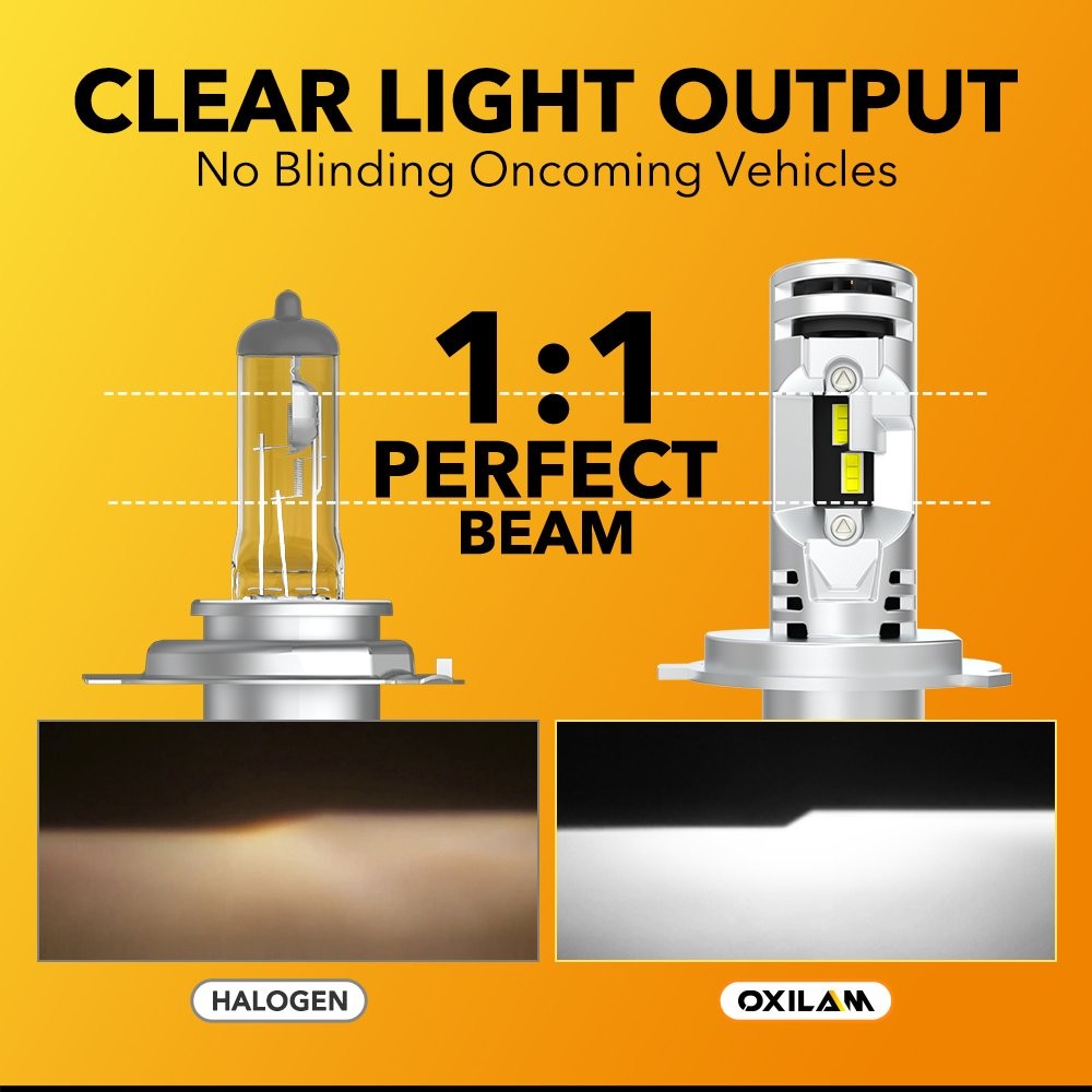 OXILAM H4 9003 LED Headlight Ultra Bright Bulbs Kit 16000LM High/Low Beam Light