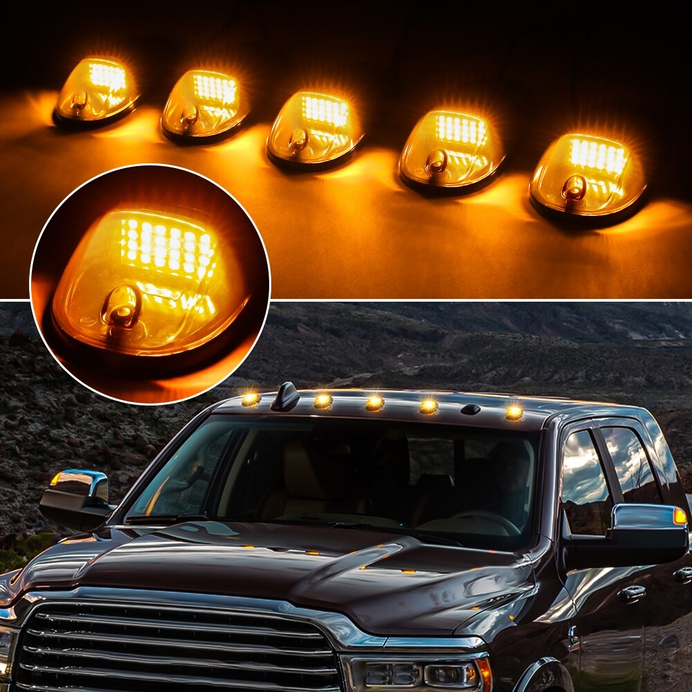 5x Roof Smoke Lens Cab Top Marker Running Amber Lights LED for Dodge Ram 03-18