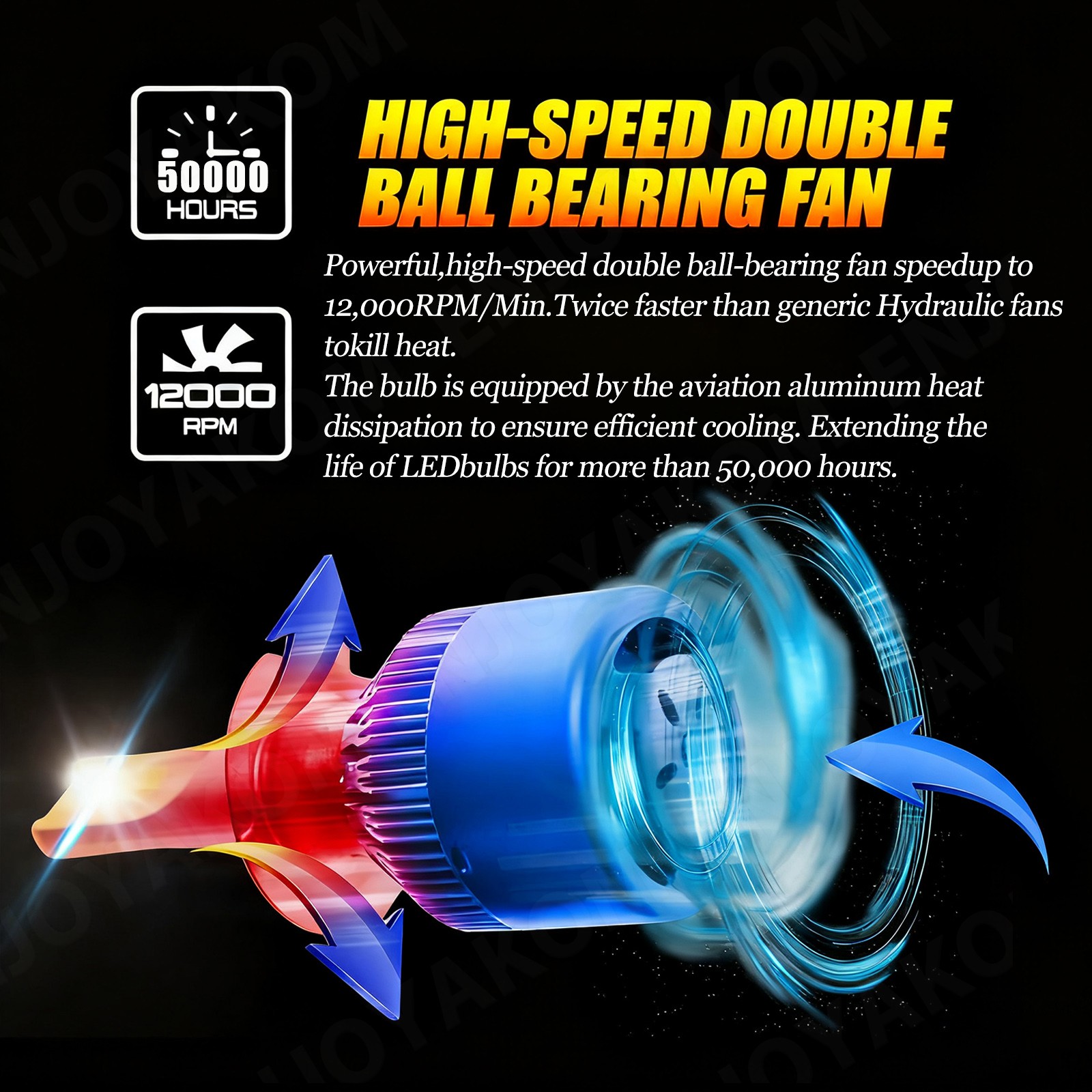 5202+H11+9005 LED Headlight High Low Beam Fog Light Bulbs Kit Super White Brigh