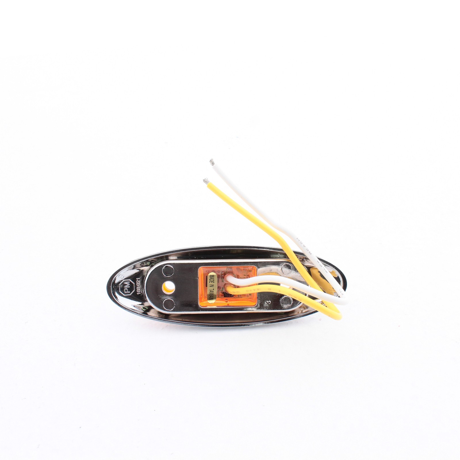 Peterson 168XAMV Amber LED Marker Clearance 3.95″ Oblong Chrome Bezel Multi-Volt