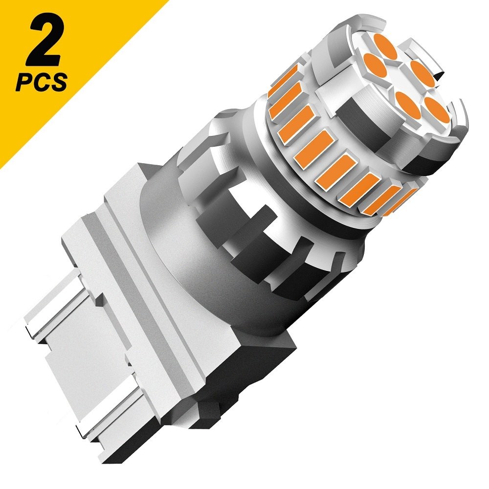 Set 2-20X Anti Flash Hyper 3157 3156 LED Indicator Amber Signal Turn Light Bulb