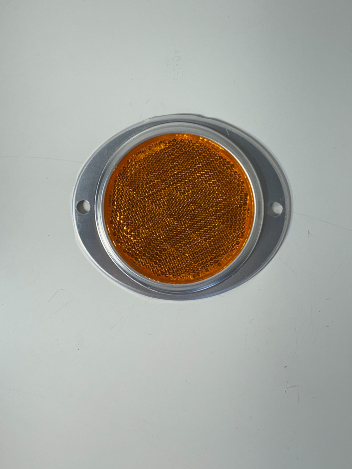 3 inch Round Aluminum Housing Reflectors Amber + Red Pair Military Trailer
