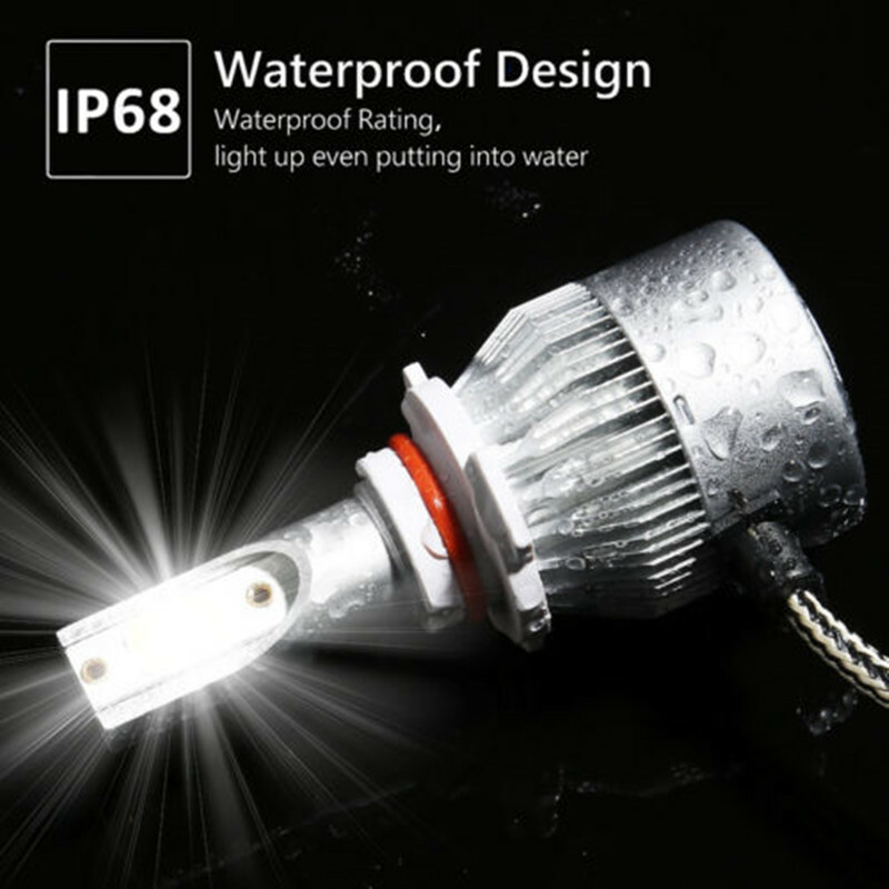 6PCS 9005 9006 H11 Combo COB LED Headlight Fog Bulbs 6000K+3000K High Low Beam
