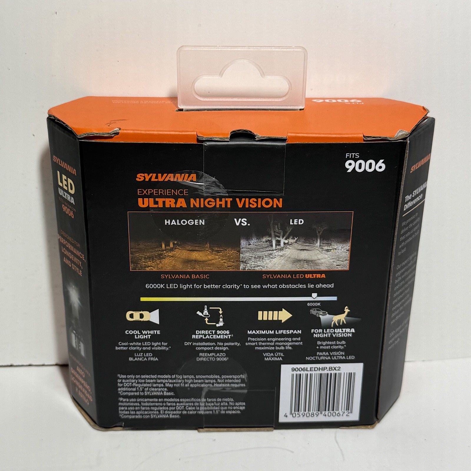 SYLVANIA 9006 Ultra LED 2 Bulbs 9006LEDHP.BX2 6000K BRAND NEW