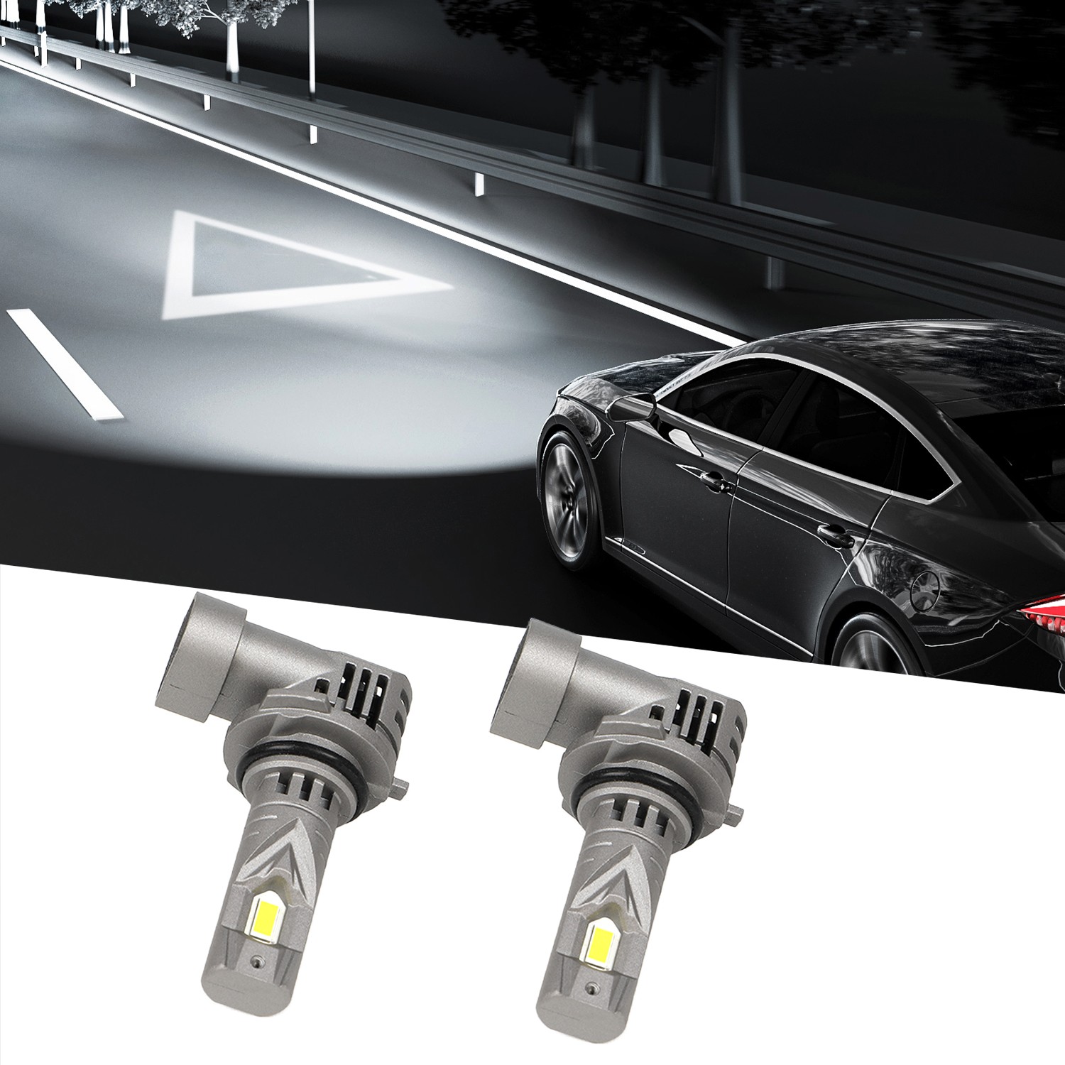 9006 LED Headlight Bulb Kits Low Beam Cool White 6500K High Power 2pcs