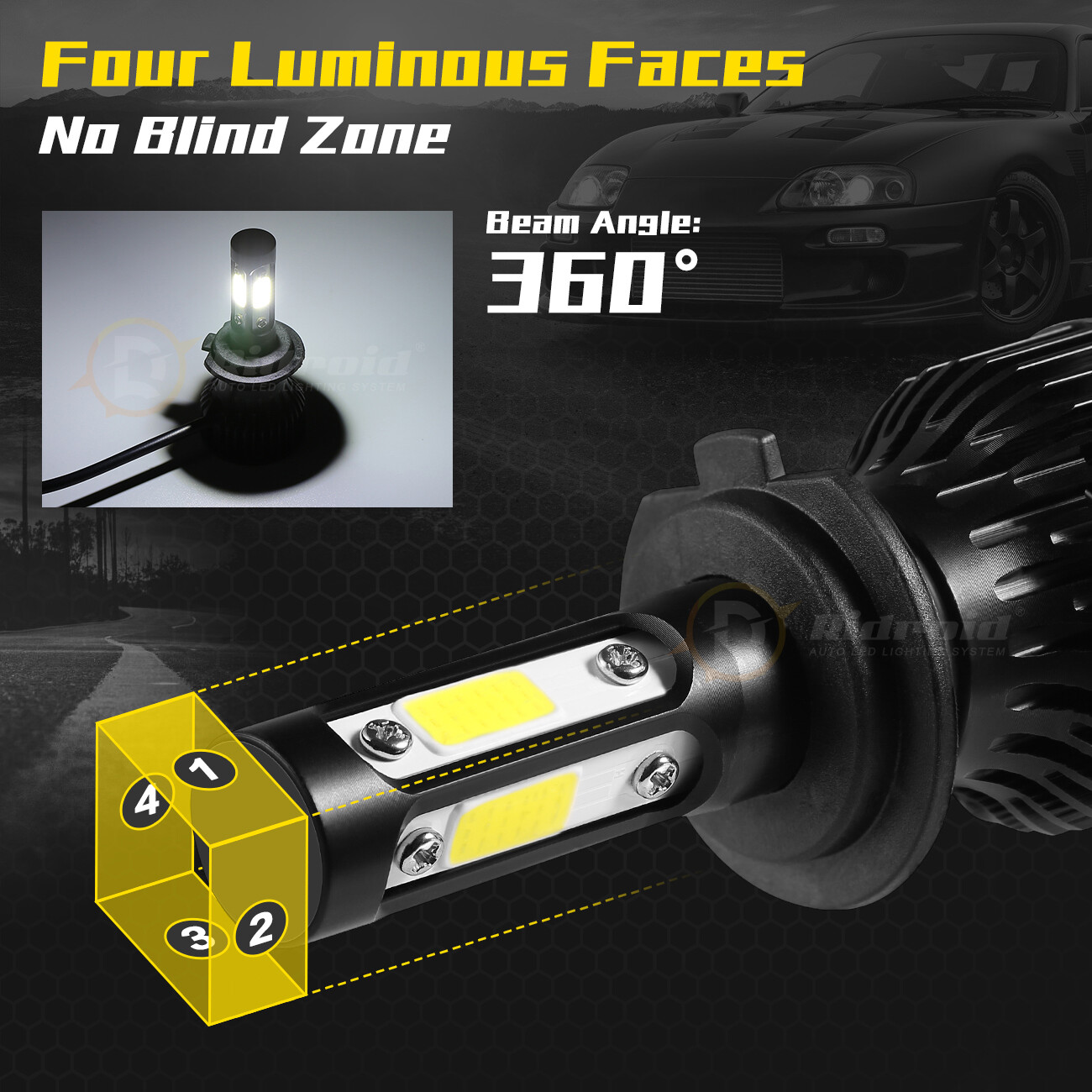 4X LED Headlight Combo H7 + H11 High Low Beam For Hyundai Sonata 2011-2014