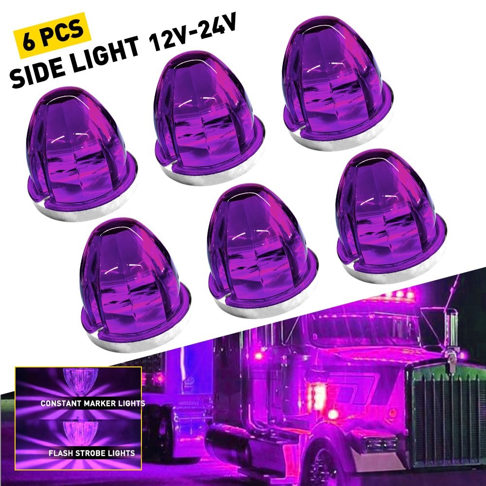 For 12V 24V Vehicles LED Watermelon Lights Bulb Side Marker Clearance Light 6PCS