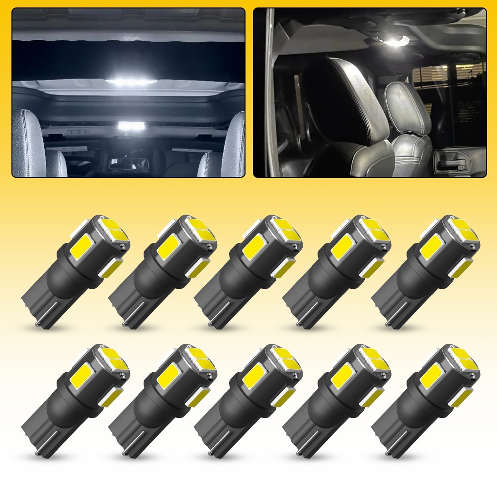 AUXITO T10 5630SMD LED Interior Light bulb Super White 6000K 194 192 168 10-30X