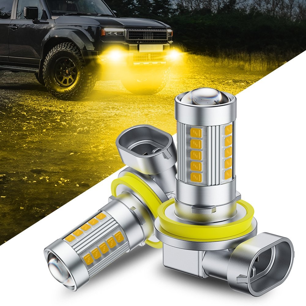 2pcs H11 Yellow Fog Light LED Bulbs 3000K For Honda Civic 2006-2017 2018 2019