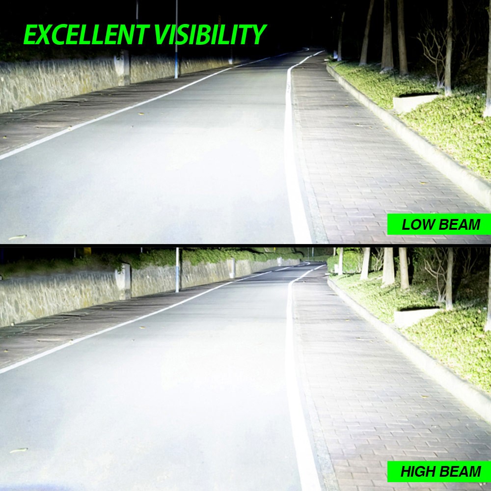2PCS 9012 LED Headlight Bulbs Hi/Low Beam 20000LM 6500K White Bright Lamp CANBUS
