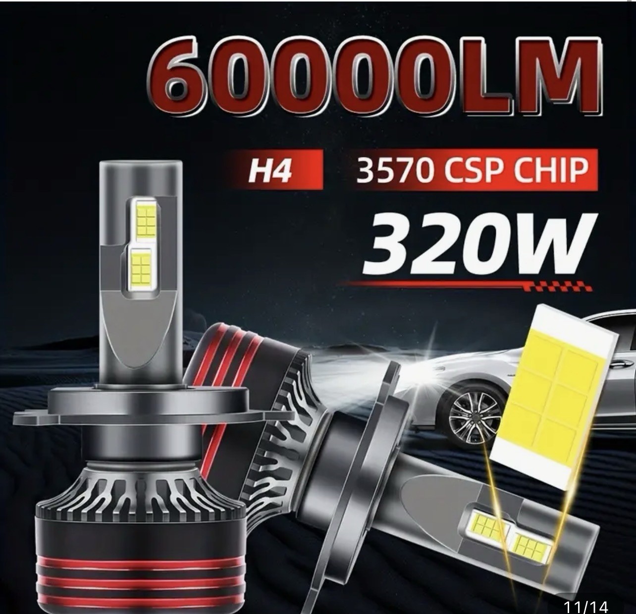 High Low Beam Car LED Headlights, 1000% Brightness, 320W- 60000LM,